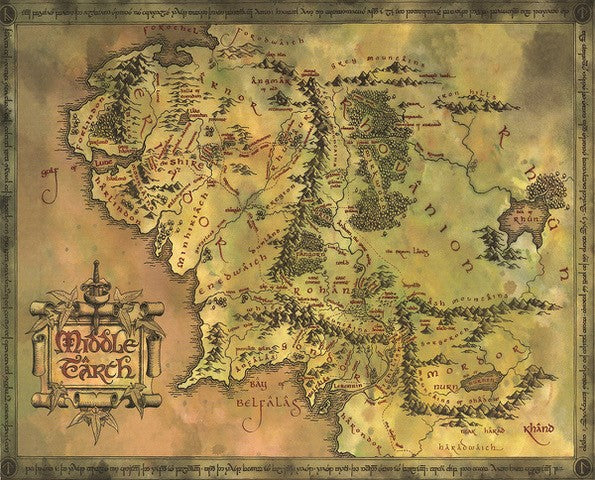 Lord of the Rings Middle Earth Map