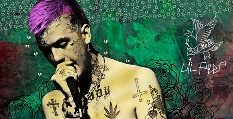 Lil Peep Green Background