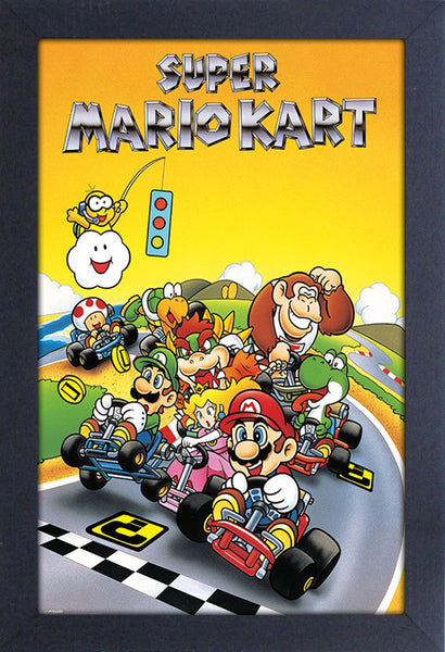 Super Mario Kart Video Game Framed Gelcoat