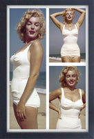 Marilyn Monroe Beach Triptych Framed Gelcoat