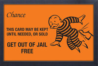 Monopoly Get Out of Jail Free Framed Gelcoat