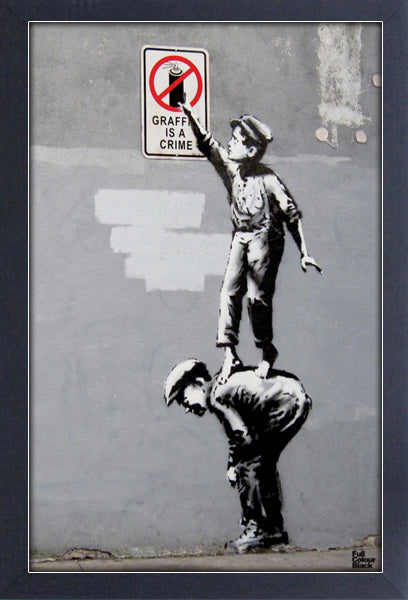 Banksy Graffiti is a Crime Framed Gelcoat