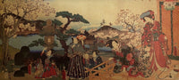 Woman with Dog on Balcony